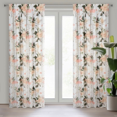 ZASŁONA GOTOWA ROSE NA TAŚMIE 135 X 270 CM BIAŁY