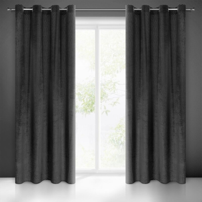 ZASŁONA GOTOWA LUSSI 140 X 250 CM CZARNY