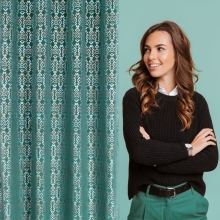 ZASŁONA GOTOWA LAURA 140 X 250 CM TURKUSOWY