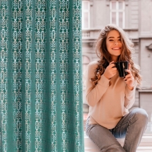 ZASŁONA GOTOWA LAURA 140 X 250 CM TURKUSOWY