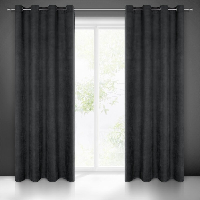 ZASŁONA GOTOWA MILO 140 X 250 CM CZARNY
