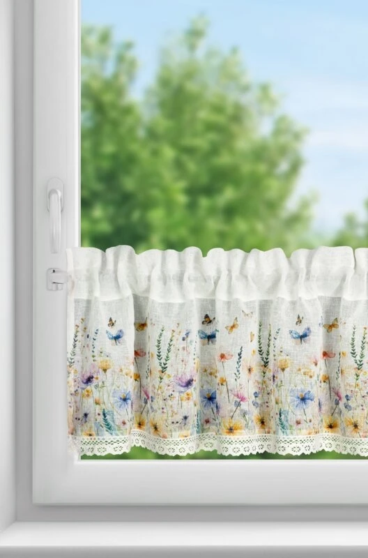 FIRANA GOTOWA ROZALIE NA TAŚMIE 150 X 30 CM BIAŁY