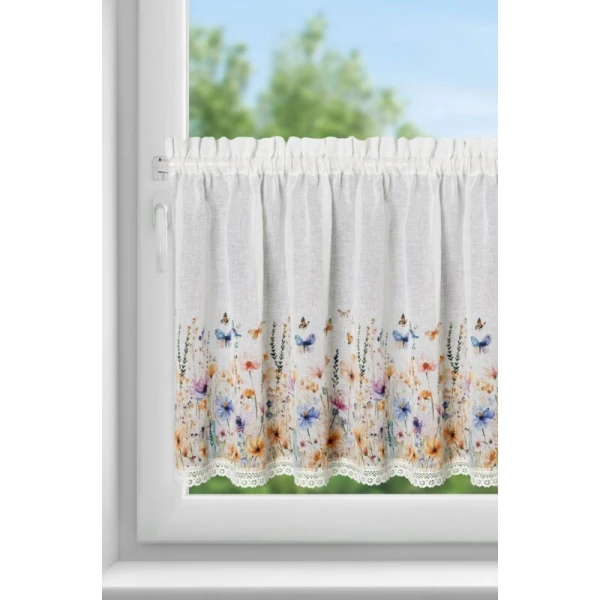 FIRANA GOTOWA ROZALIE NA TAŚMIE 150 X 60 CM BIAŁY