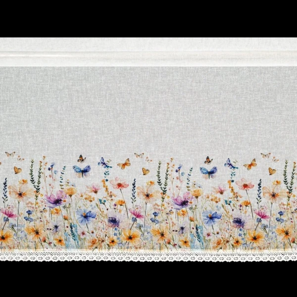 FIRANA GOTOWA ROZALIE NA TAŚMIE 150 X 60 CM BIAŁY