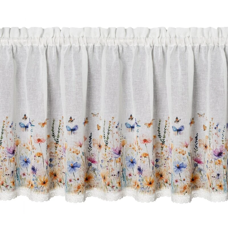 FIRANA GOTOWA ROZALIE NA TAŚMIE 150 X 60 CM BIAŁY