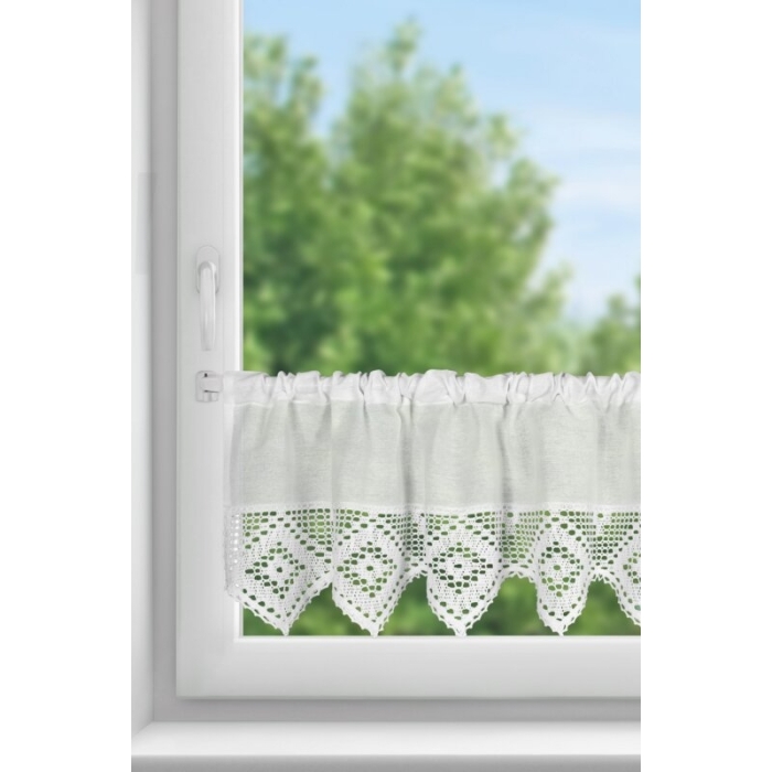 FIRANA GOTOWA ISAAC NA TAŚMIE 150 X 30 CM BIAŁY
