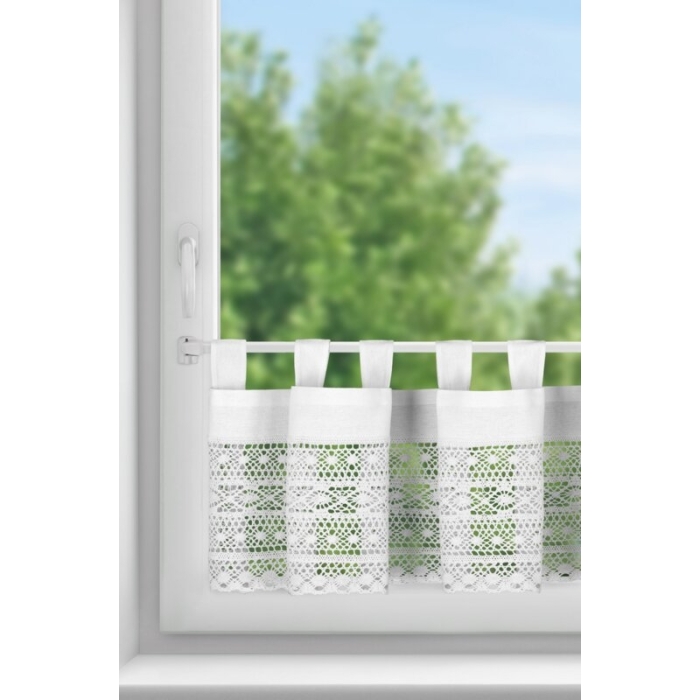 FIRANA GOTOWA MADDELINE NA SZELKACH 150 X 35 CM BIAŁY