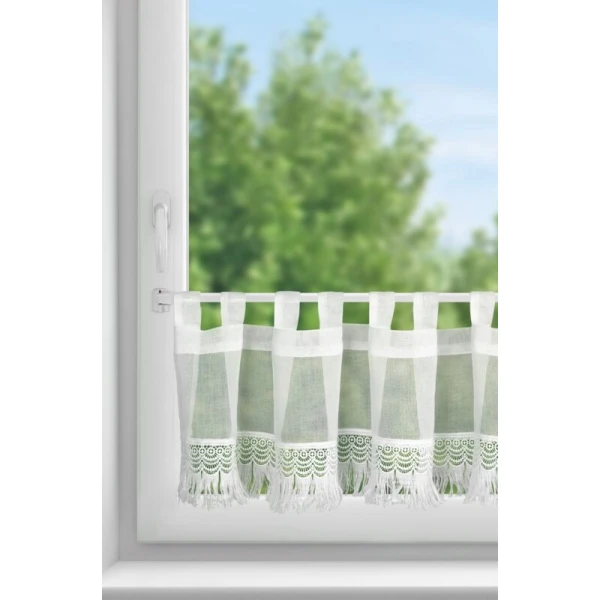FIRANA GOTOWA ROXANA NA SZELKACH 30 X 150 CM BIAŁY
