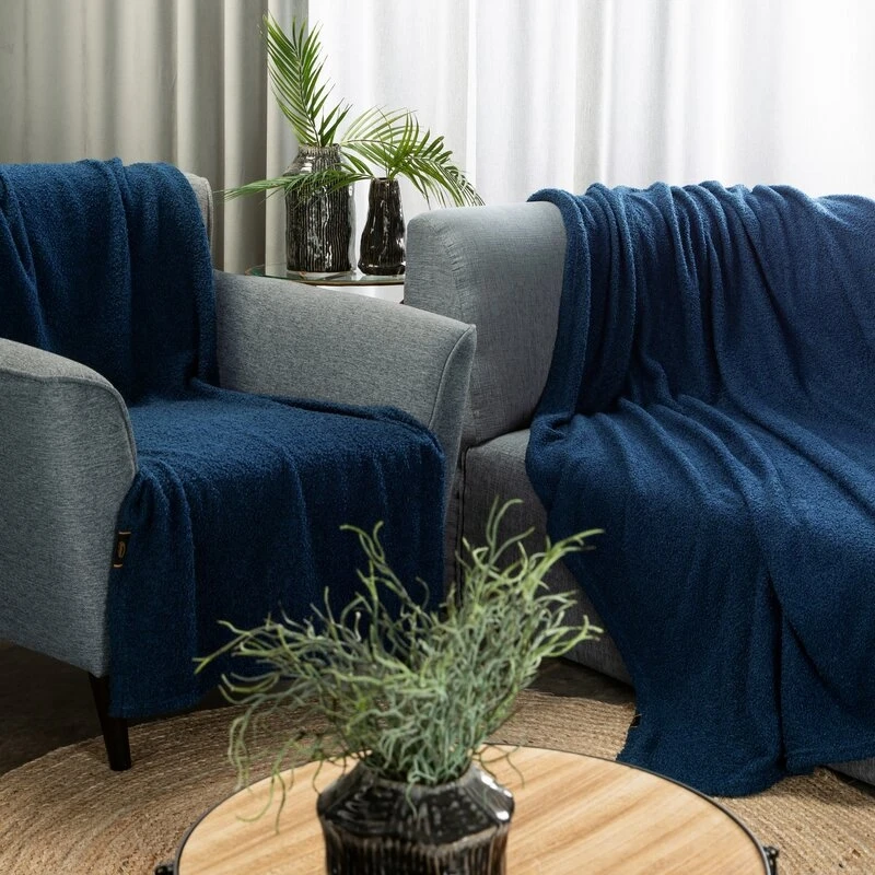 KOC BUKLA 200 X 220 CM GRANATOWY