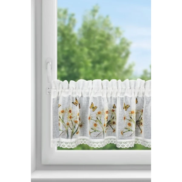 FIRANA GOTOWA FLORA 150 X 30 CM BIAŁY