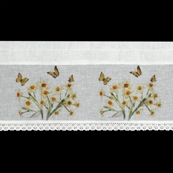 FIRANA GOTOWA FLORA 150 X 30 CM BIAŁY