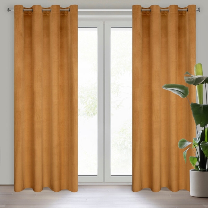 ZASŁONA GOTOWA MELANIE 140 X 250 CM MIODOWY