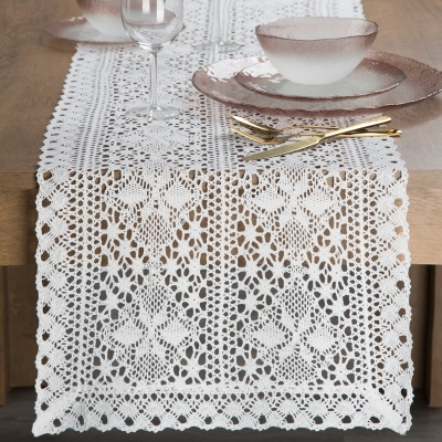 OBRUS MARY 40 X 140 CM BIAŁY