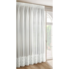 ZASŁONA GOTOWA ROSES 7 NA TAŚMIE 350 X 270 CM BIAŁY