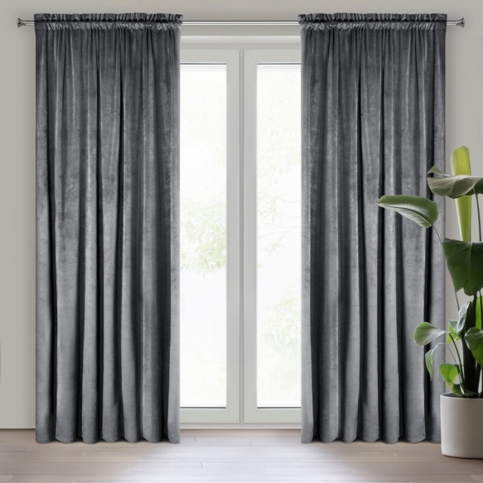 ZASŁONA GOTOWA MELANIE NA TAŚMIE 140 X 270 CM GRAFITOWY