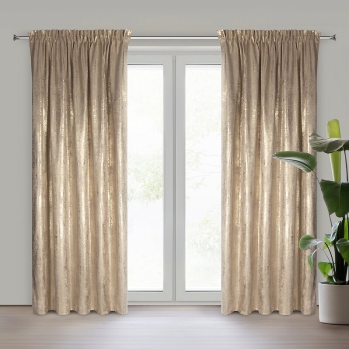 ZASŁONA GOTOWA RENIA NA TAŚMIE 140 X 270 CM BEŻOWY