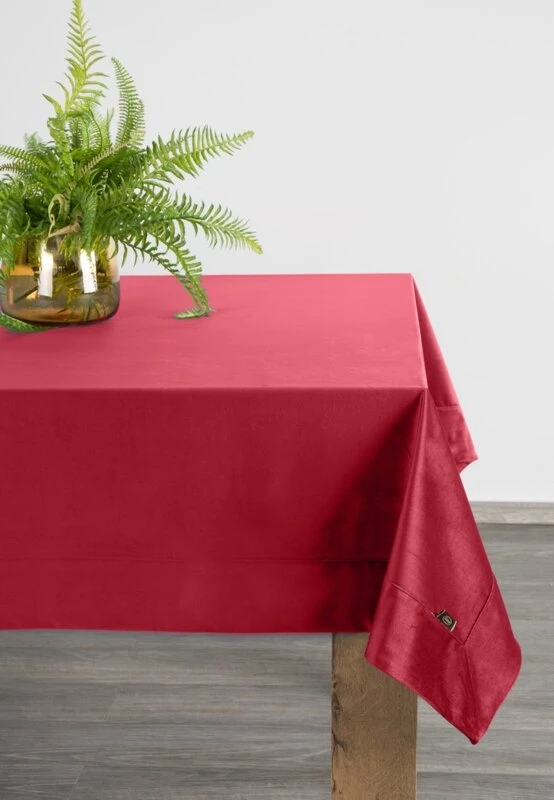 OBRUS VELVET 145 X 180 CM BORDOWY