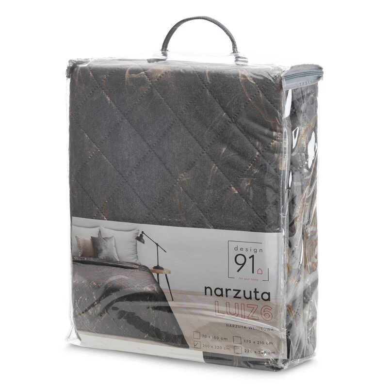 NARZUTA D91 LUIZ 6 200 X 220 CM STALOWY