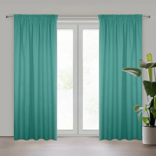 ZASŁONA GOTOWA D91 PARISA NA TAŚMIE 140 X 270 CM TURKUSOWY