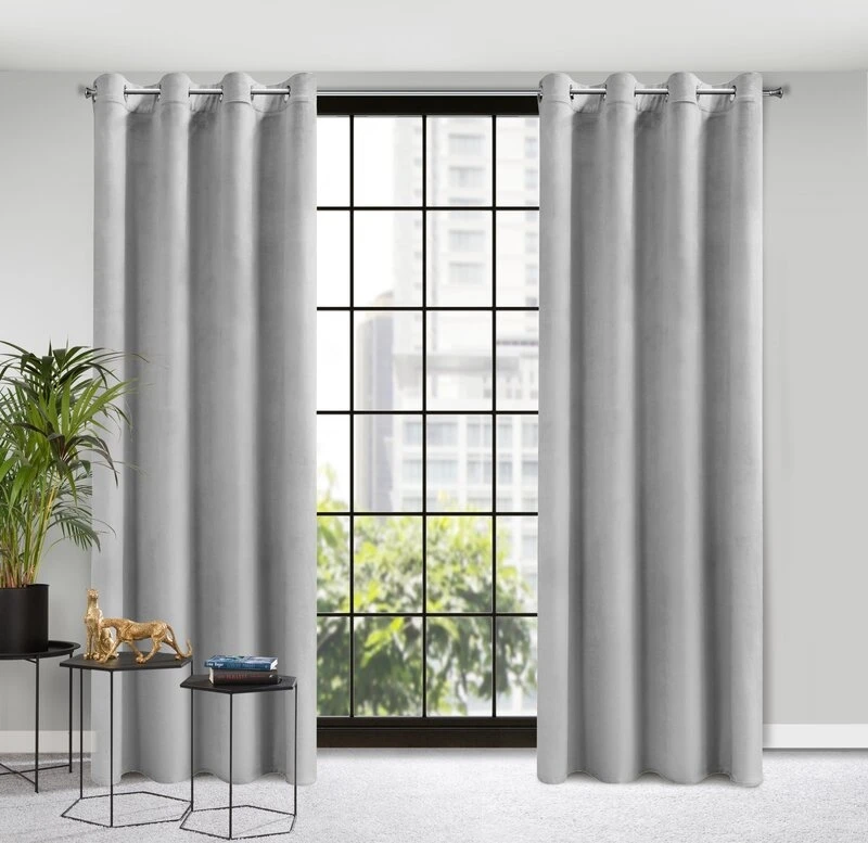 ZASŁONA GOTOWA D91 ROSA 140 X 250 CM SREBRNY