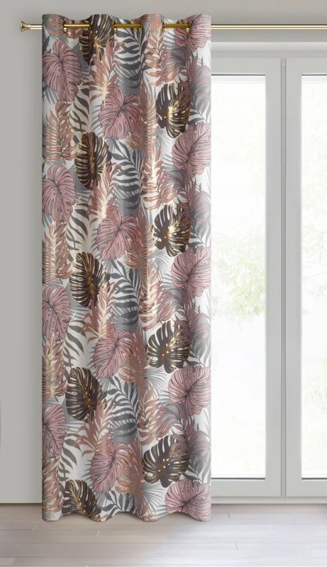 ZASŁONA GOTOWA KORFU 140 X 250 CM PUDROWY RÓŻ