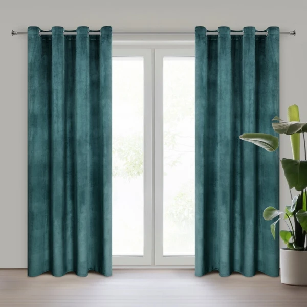 ZASŁONA GOTOWA D91 ROSA 140 X 250 CM CIEMNOTURKUSOWY