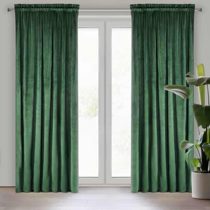 ZASŁONA GOTOWA D91 ROSA NA TAŚMIE 140 X 270 CM CIEMNOZIELONY ZASŁONA GOTOWA D91 ROSA NA TAŚMIE 140 X 270 CM CIEMNOZIELONY