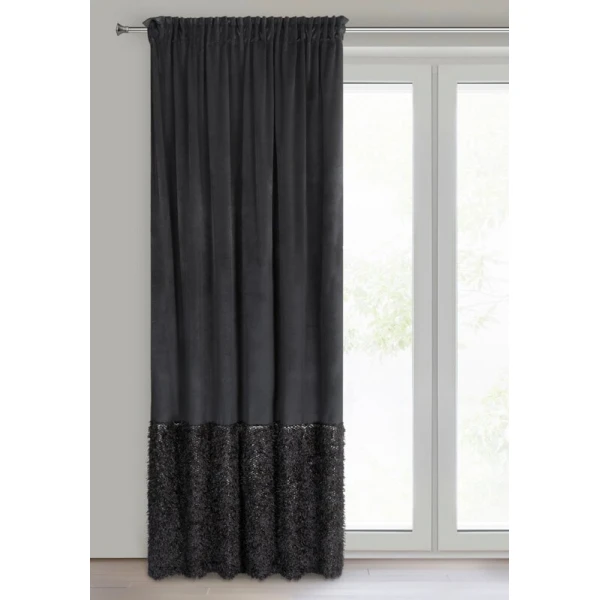 ZASŁONA GOTOWA MARION 2 NA TAŚMIE 140 X 270 CM CZARNY
