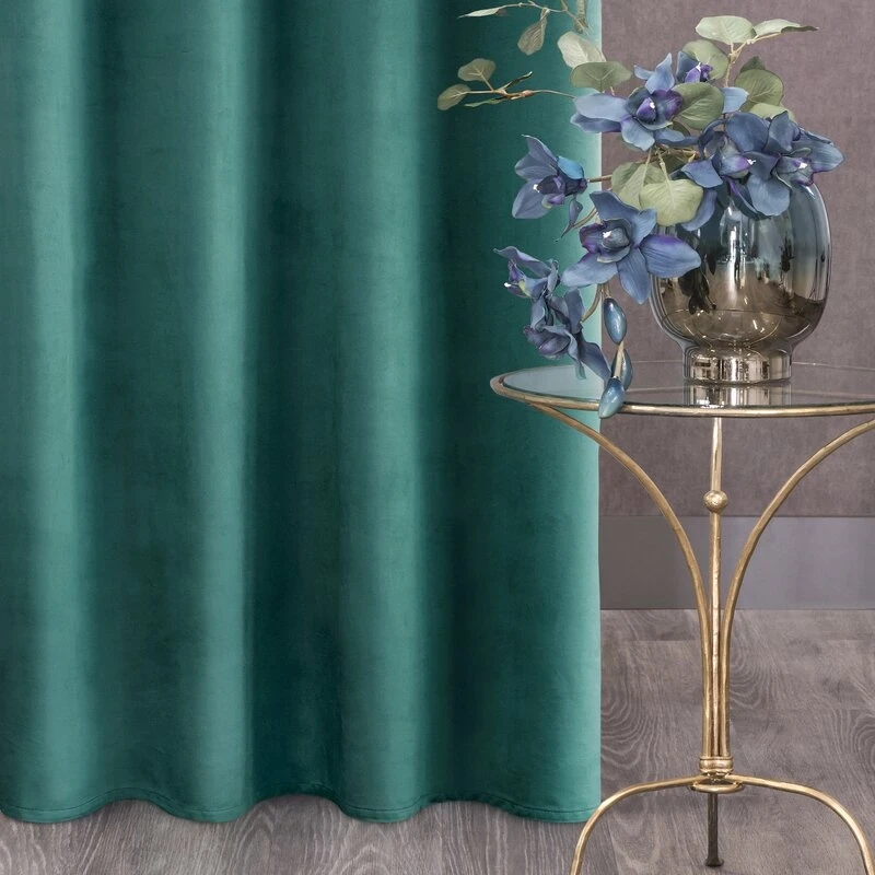 ZASŁONA GOTOWA D91 ROSA NA TAŚMIE 135 X 300 CM CIEMNOTURKU
