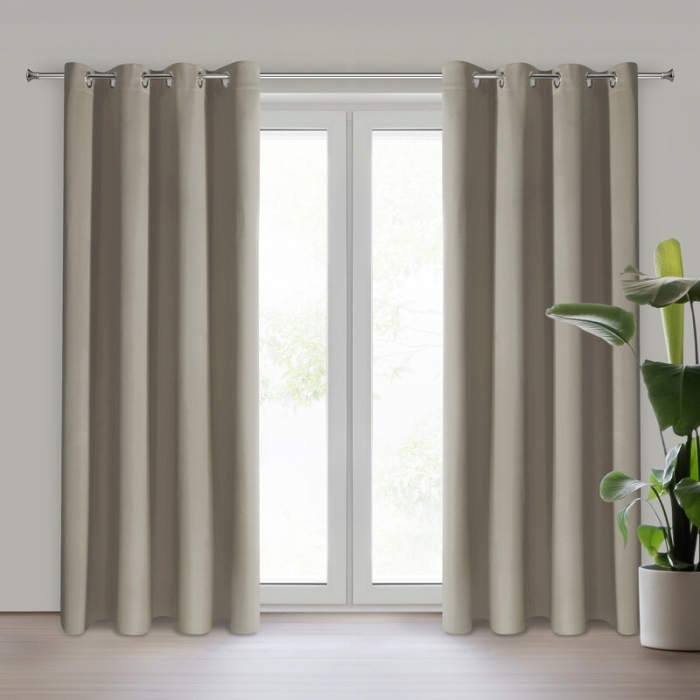 ZASŁONA GOTOWA NERISA 140 X 250 CM CIEMNOBEŻOWY ZASŁONA GOTOWA NERISA 140 X 250 CM CIEMNOBEŻOWY