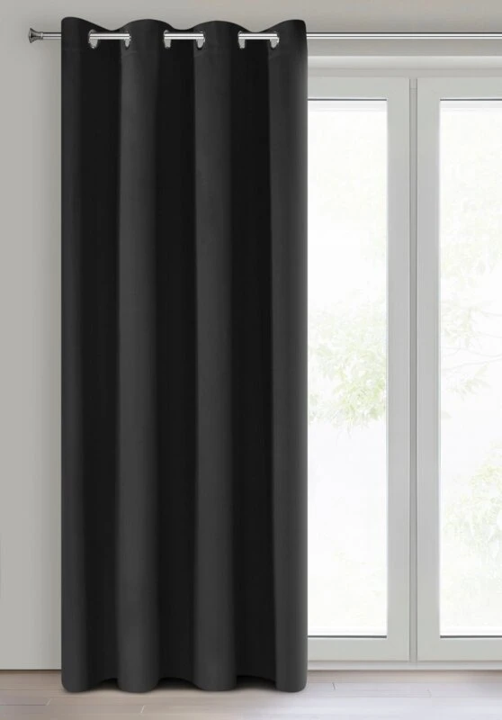 ZASŁONA GOTOWA NERISA 140 X 250 CM CZARNY