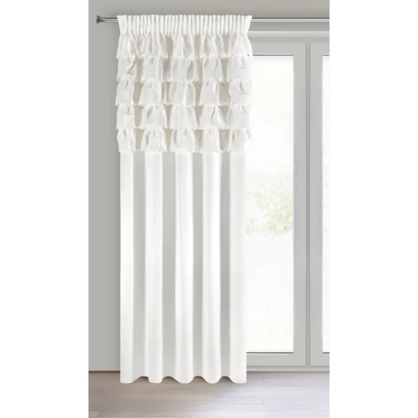 ZASŁONA GOTOWA AURA NA TAŚMIE 140 X 270 CM BIAŁY