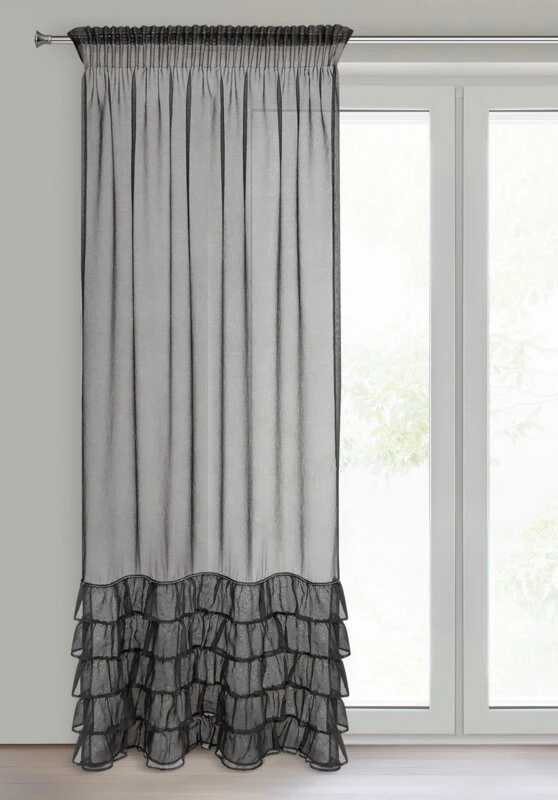 FIRANA GOTOWA CARLI NA TAŚMIE 140 X 250 CM CZARNY
