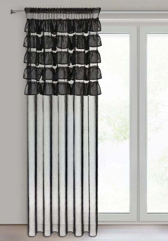 FIRANA GOTOWA AURA NA TAŚMIE 140 X 270 CM CZARNY
