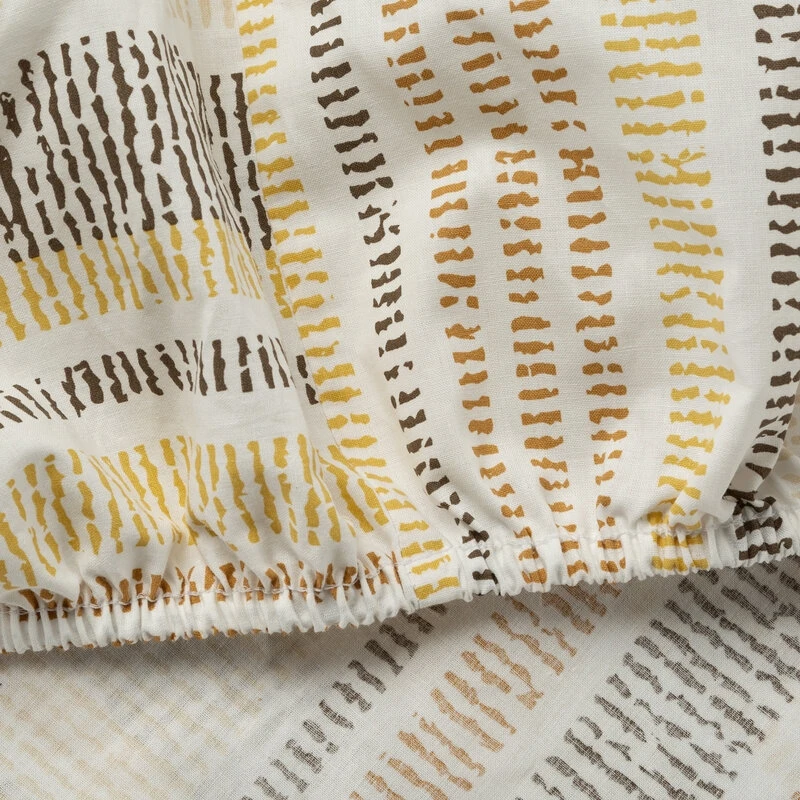 PRZEŚCIERADŁO Z GUMKĄ PRINT 2 100 X 200 X 30 CM MUSZTARDO