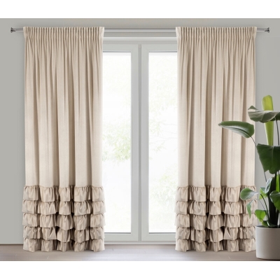 ZASŁONA GOTOWA DANI NA TAŚMIE 140 X 250 CM BEŻOWY