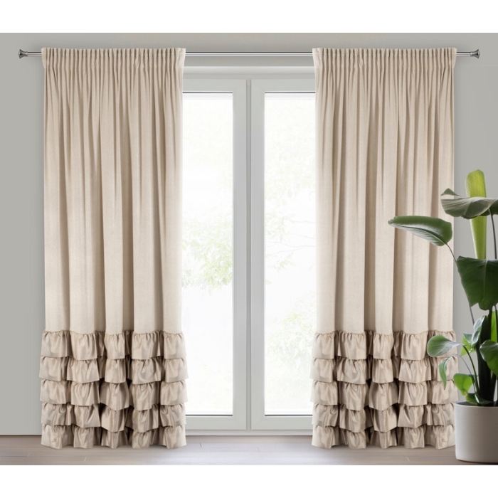 ZASŁONA GOTOWA DANI NA TAŚMIE 140 X 250 CM BEŻOWY ZASŁONA GOTOWA DANI NA TAŚMIE 140 X 250 CM BEŻOWY