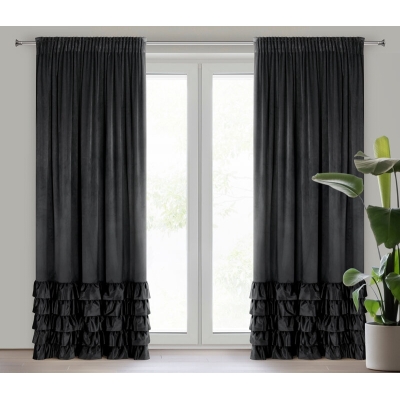 ZASŁONA GOTOWA DANI NA TAŚMIE 140 X 250 CM CZARNY