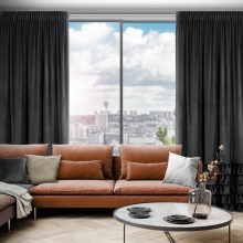 ZASŁONA GOTOWA DANI NA TAŚMIE 140 X 250 CM CZARNY ZASŁONA GOTOWA DANI NA TAŚMIE 140 X 250 CM CZARNY