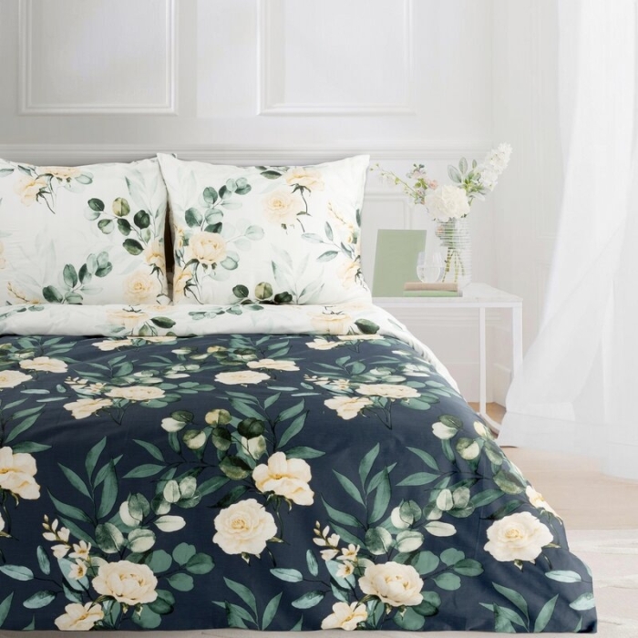 KOMPLET POŚCIELI SATYNOWEJ NIKA 46 140 X 200 CM CZARNY KOMPLET POŚCIELI SATYNOWEJ NIKA 46 140 X 200 CM CZARNY