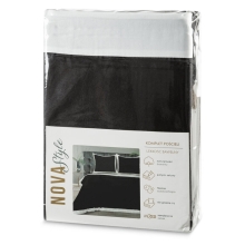 KOMPLET POŚCIELI LAURA 160 X 200 CM CZARNY KOMPLET POŚCIELI LAURA 160 X 200 CM CZARNY