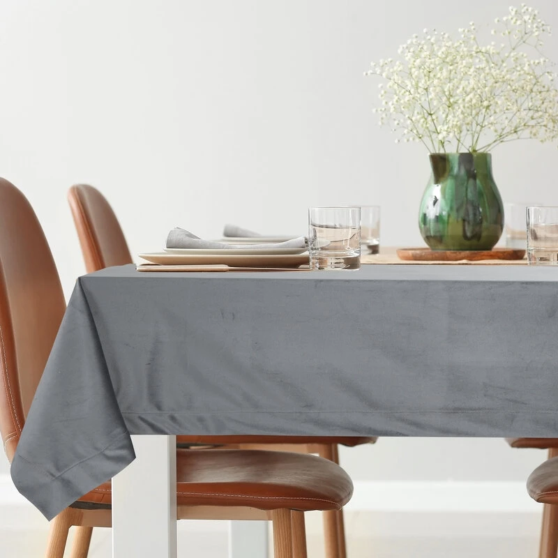 OBRUS MELINDA 140 X 220 CM STALOWY