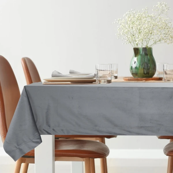 OBRUS MELINDA 140 X 220 CM STALOWY