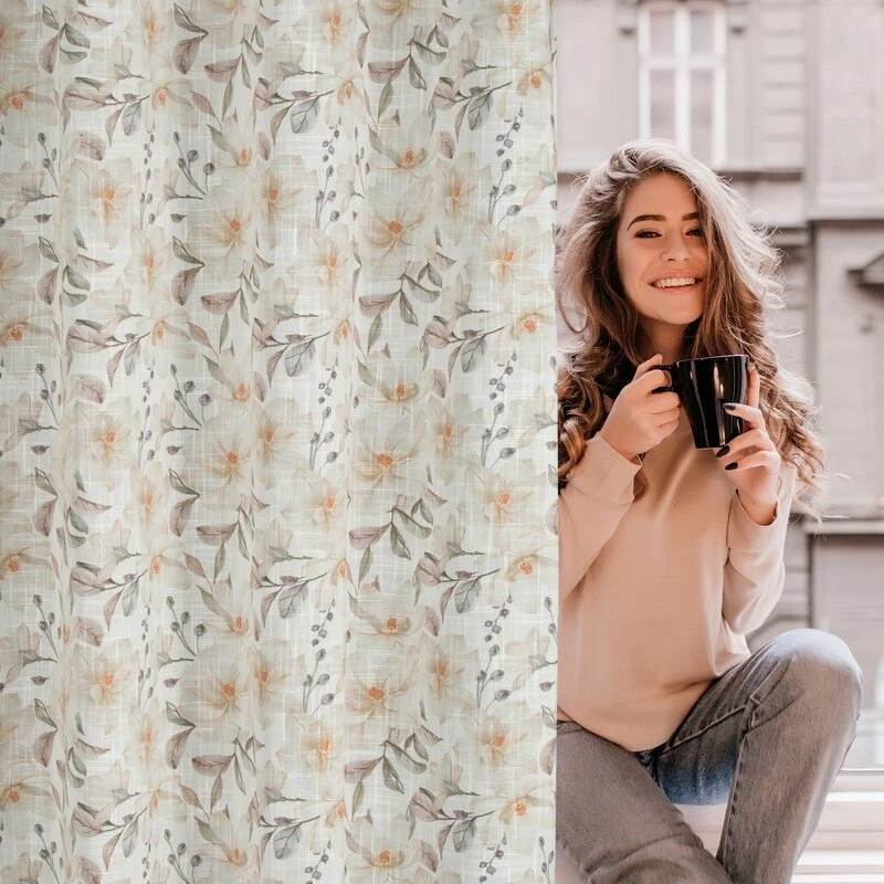 ZASŁONA GOTOWA AMARA 140 X 250 CM NATURALNY