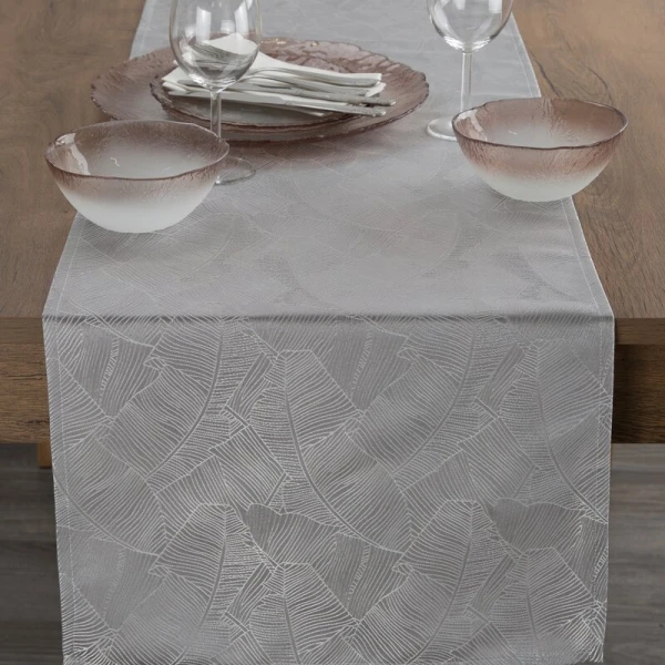 OBRUS ISLA 40 X 140 CM SREBRNY