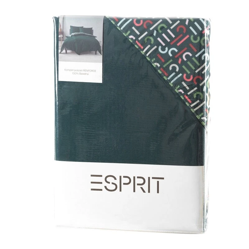 KOMPLET POŚCIELI ESPRIT 06 220 X 200 CM CIEMNOZIELONY