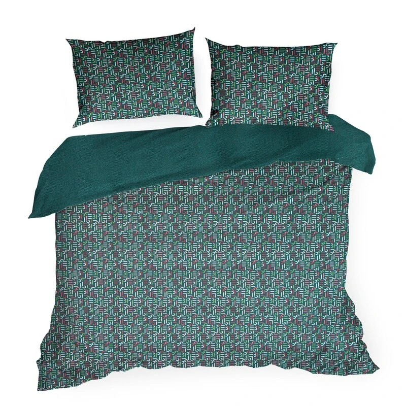 KOMPLET POŚCIELI ESPRIT 06 220 X 200 CM CIEMNOZIELONY