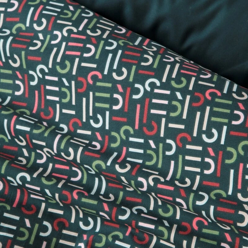 KOMPLET POŚCIELI ESPRIT 06 220 X 200 CM CIEMNOZIELONY