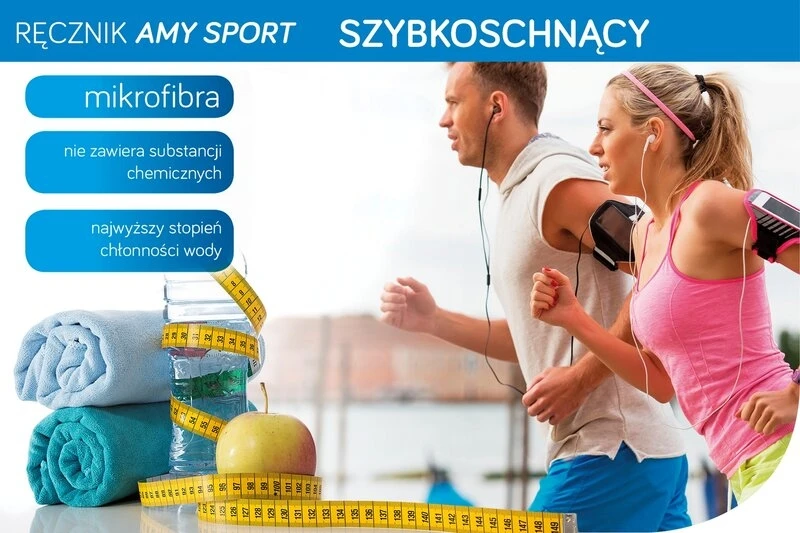 RĘCZNIK AMY3 (07) 80 X 150 CM JASNOTURKUSOWY