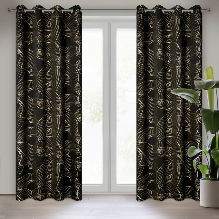 ZASŁONA GOTOWA KIARA 140 X 250 CM CZARNY ZASŁONA GOTOWA KIARA 140 X 250 CM CZARNY